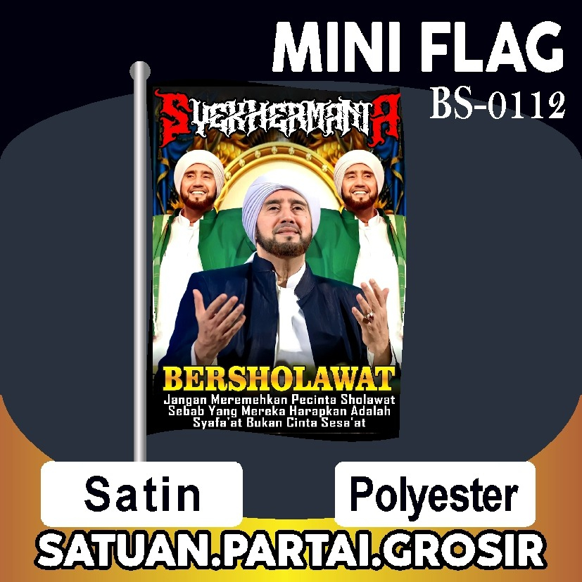 Bendera Syekhermania Community Hitam Emas / Umbul Umbul Syekhermania