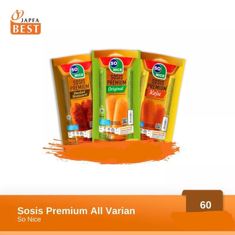 

Sosis So Nice Premium Siap 60g