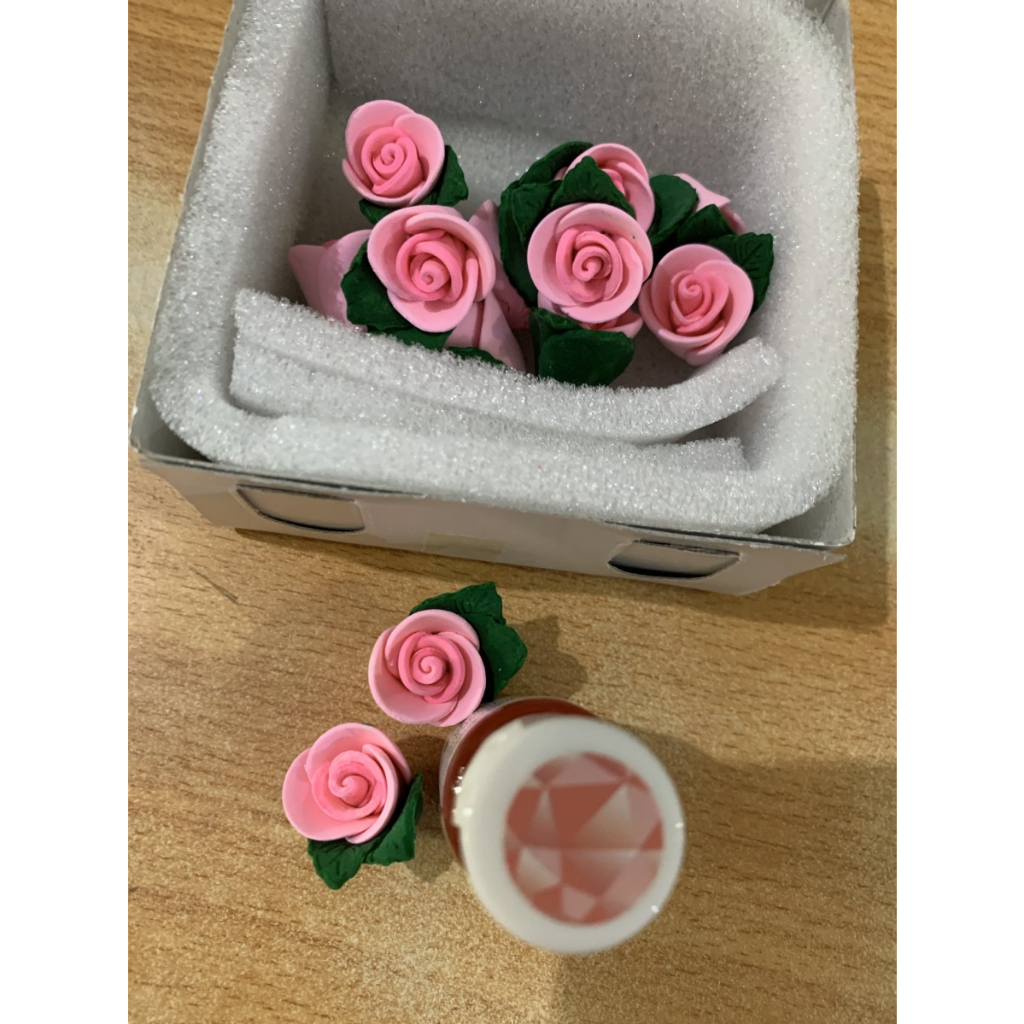 

Gumpaste rose isi 12 Pink hiasan Cake decoration