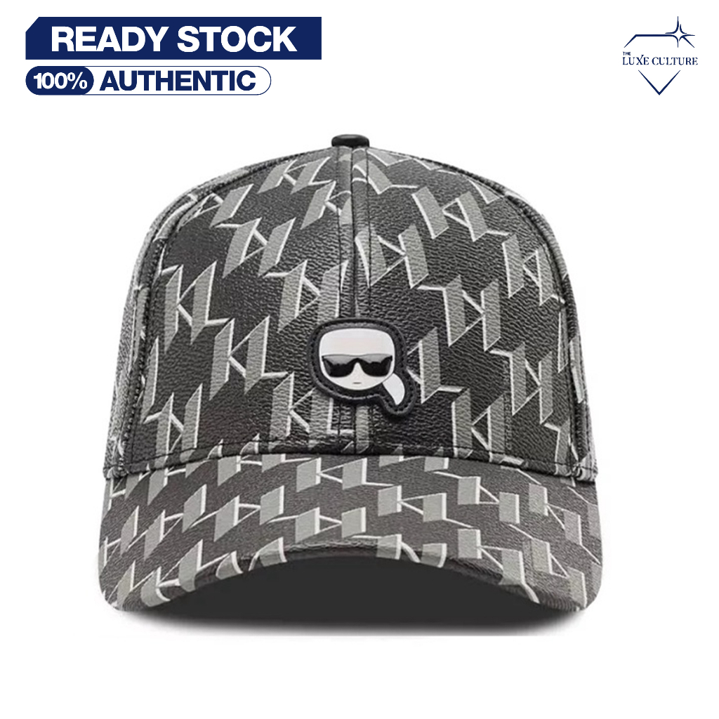 Karl Lagerfeld Logo Ikonik Monogram Black Cap / Topi Branded Original