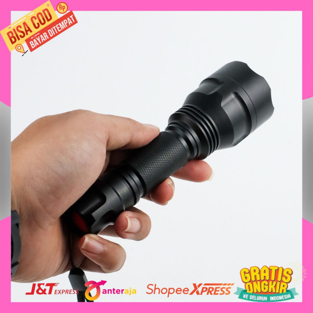 [MJ] TaffLED Senter LED C8 3800 Lumens - Senter LED C8 Flashlight Waterproof Cree Q5 3800 Lumens