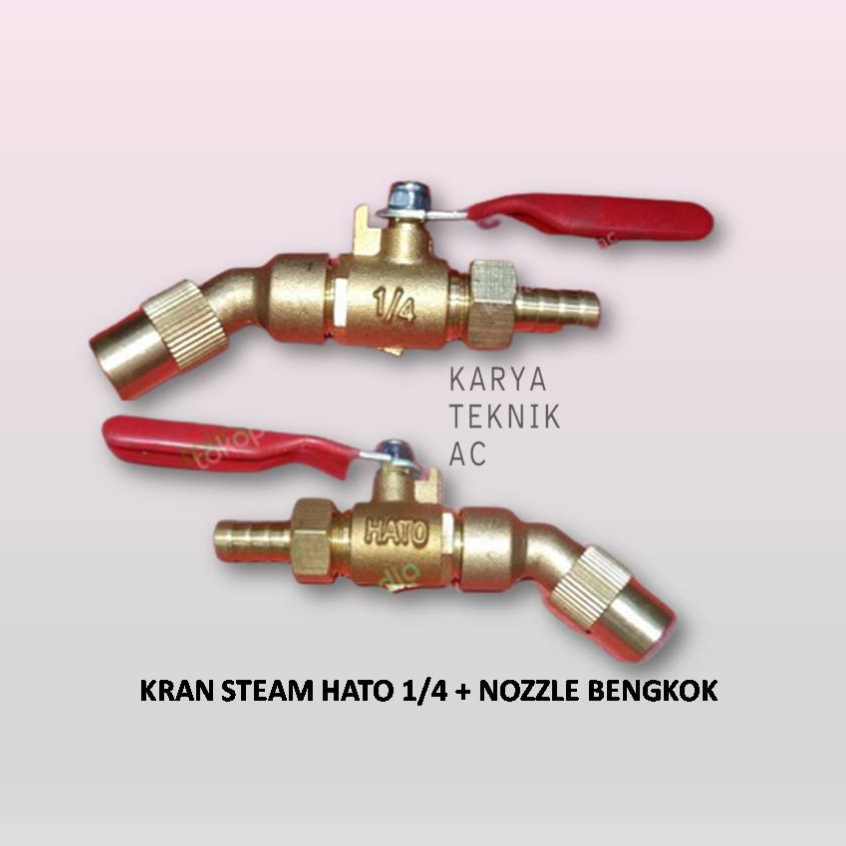 KRAN STEAM AC HATO 1/4 + NOZZLE BENGKOK