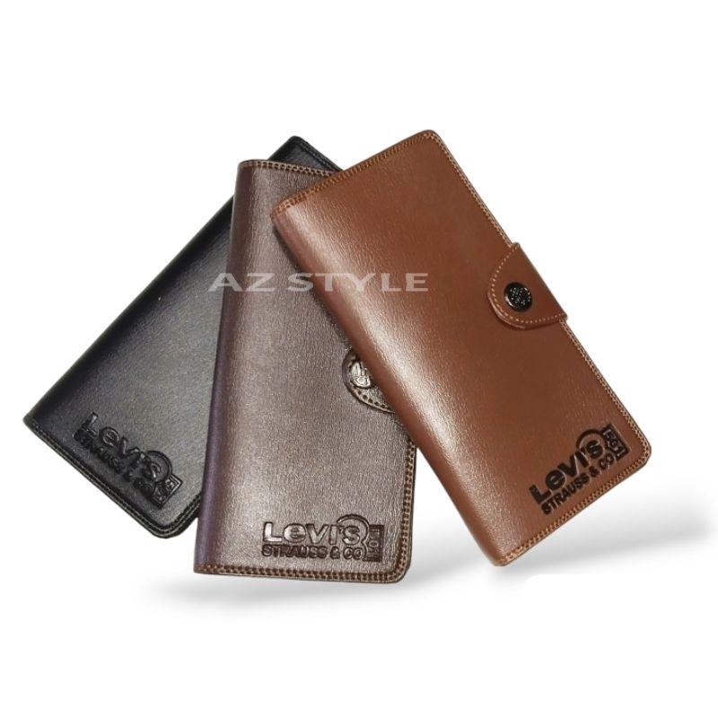 La Dompet Pria Panjang Model Kancing Dompet Kulit Sintetis Terbaik