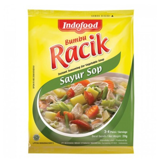 

RACIK SAYUR SOP 20 gr BUMBU MASAK INSTAN INDOFOOD