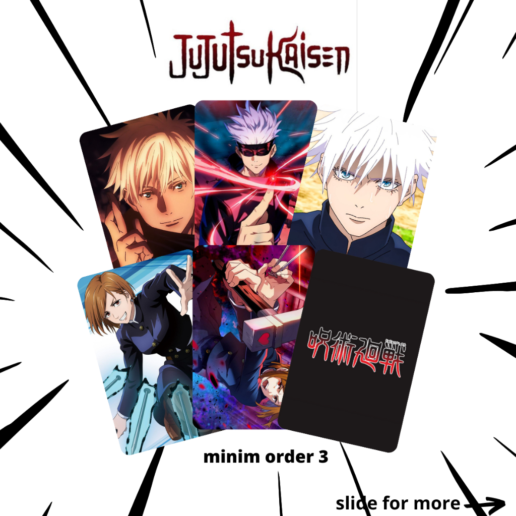 PHOTOCARD JUJUTSU KAISEN GOJO SATORU NOBARA KUGISAKI ANIME