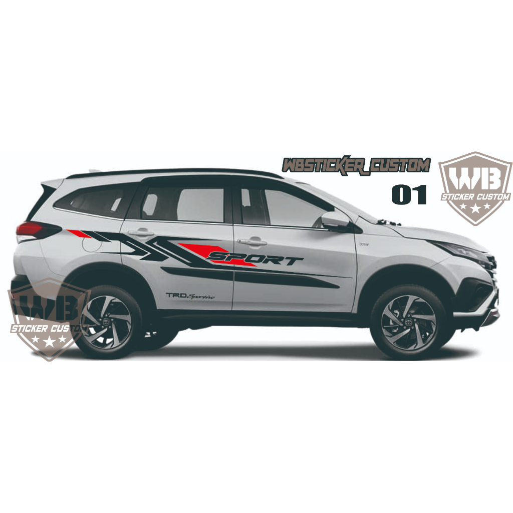 Sticker body mobil NEW RUSH cutting sticker rush terios universal