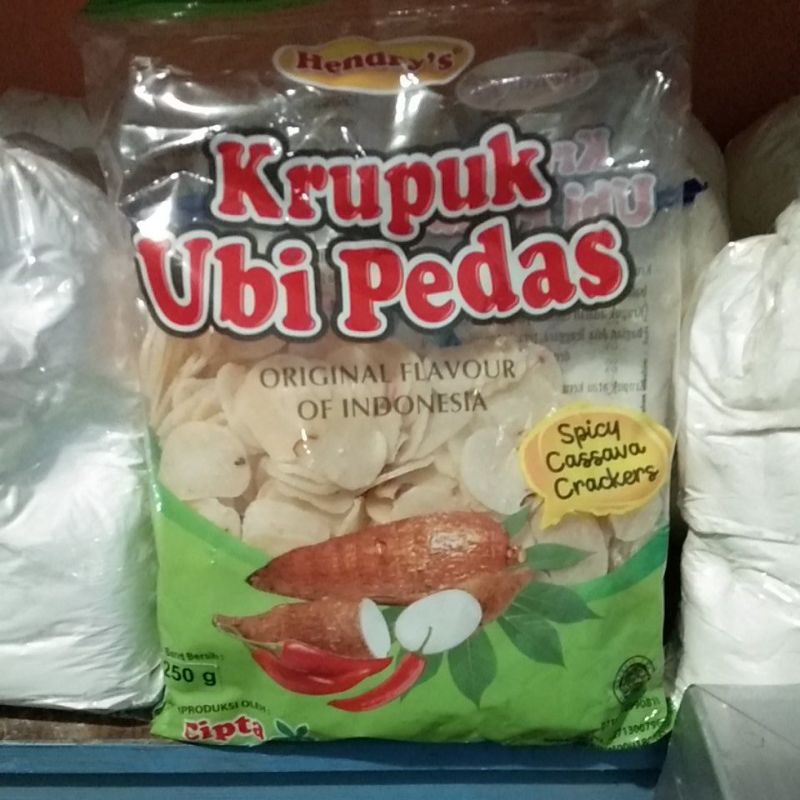 

Kerupuk Ubi Pedas 250 Gram