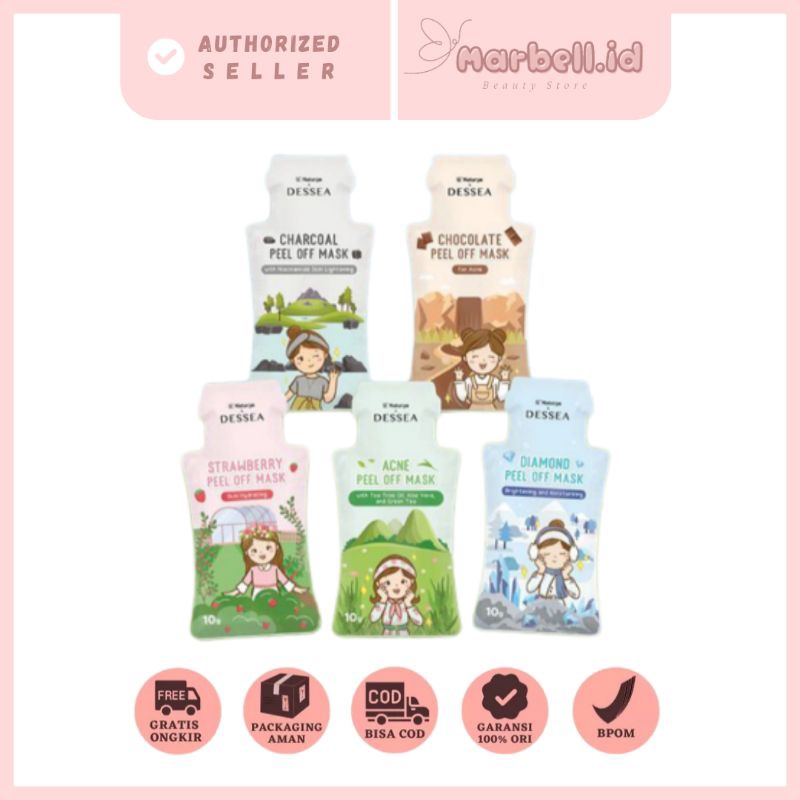Peel Off Mask Dessea Beauty × Naturgo BPOM 10 Gram Masker Wajah Peel Off - Masker Wajah Dessea Beaut