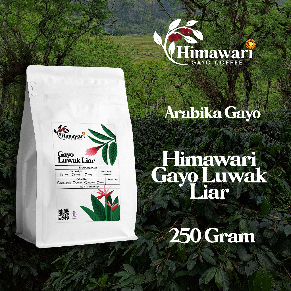 

Himawari Kopi Arabika Gayo Luwak Liar Roast Bean dan Bubuk Kopi 250 gram