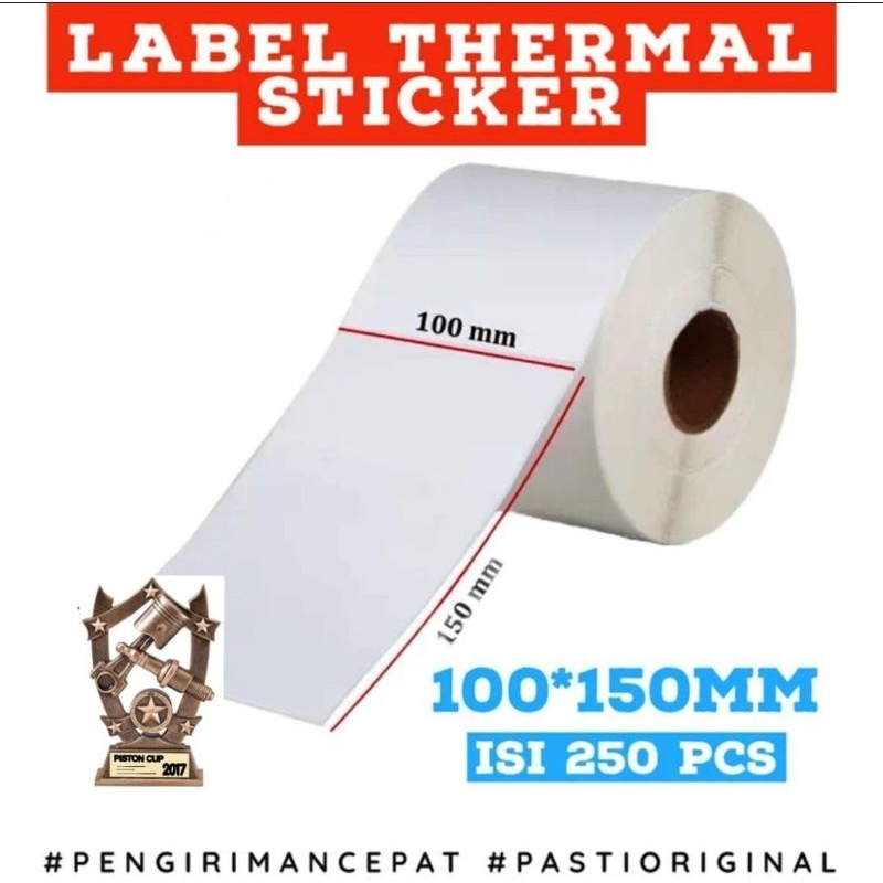 kertas thermal 100x150 isi 250 / kertas thermal 100 x 150 mm isi 250 lembar