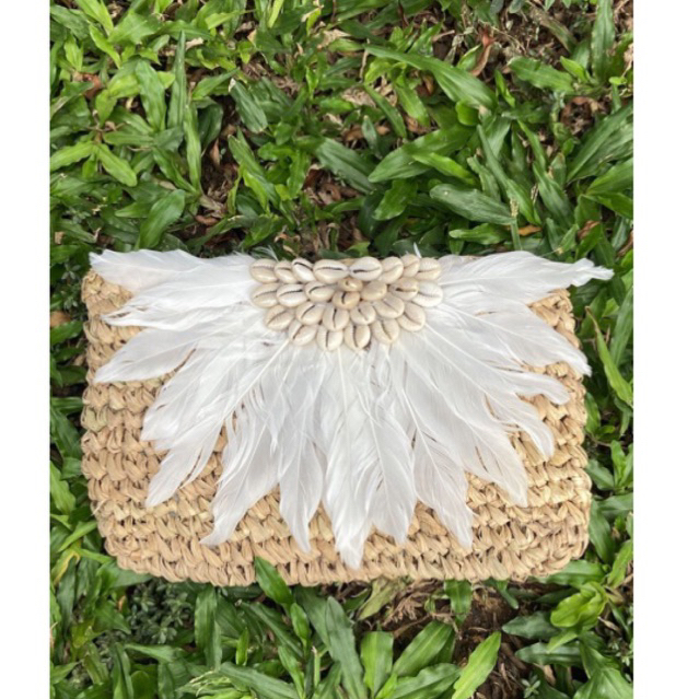 [BISA COD] Dompet Wanita/ Clutch/ Dompet Anyaman Wanita Gajih Kerang