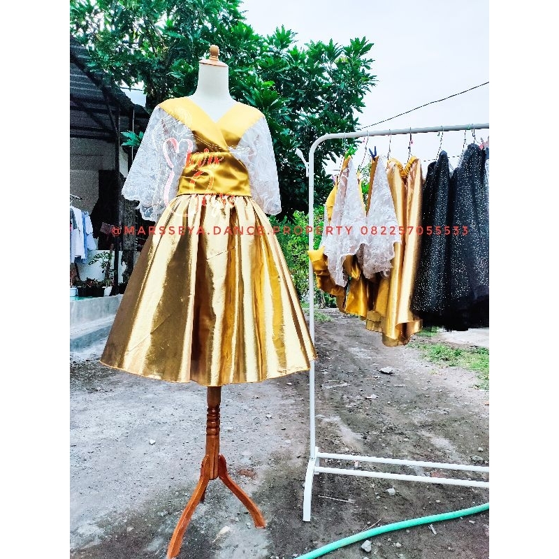 BAJU TAMBORIN TOP GRECILLA ROK LAMI GOLD