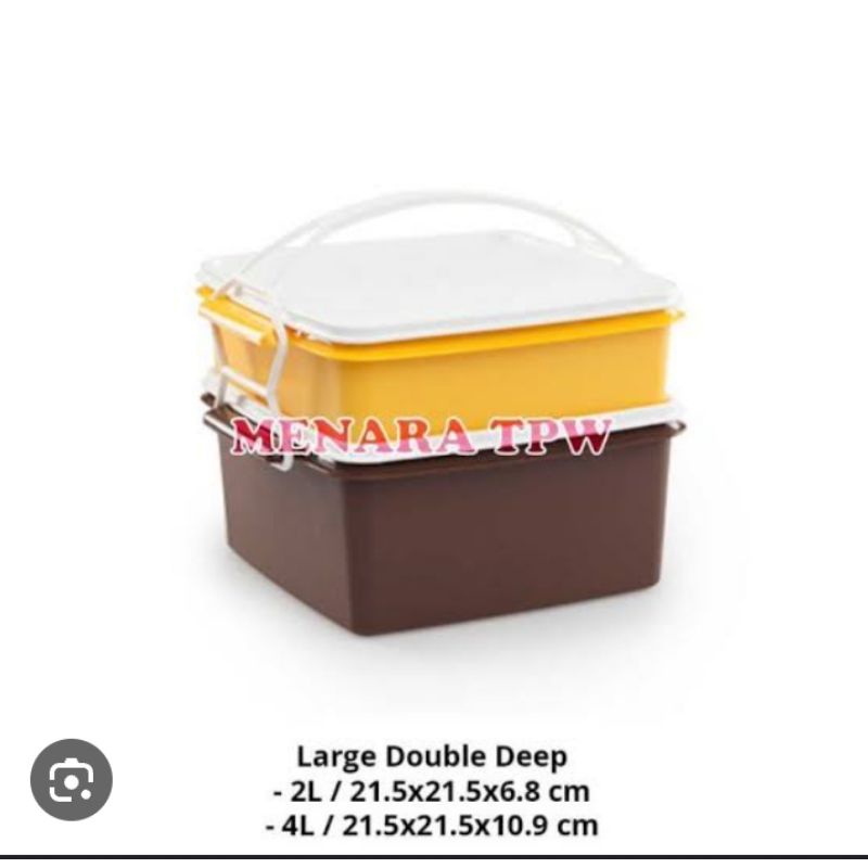 Large double deep tupperware / rantang jumbo susun 2 tupperware
