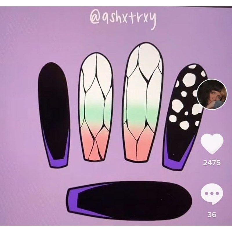 Press On Nails Anime Simple Design