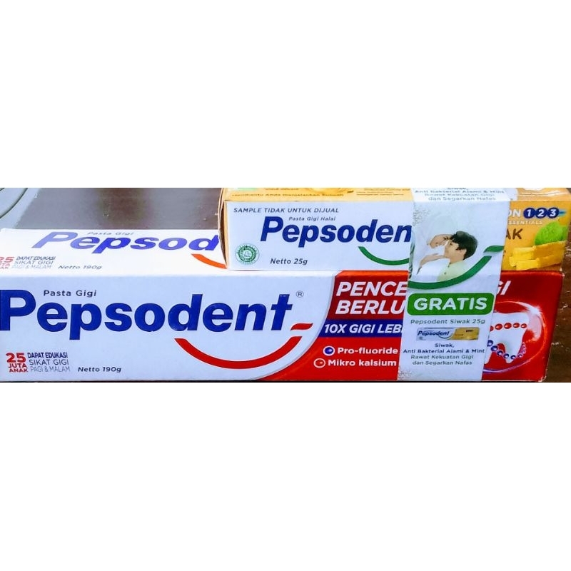 ODOL PEPSODENT 190g Gratis Pepsodent siwak 25g