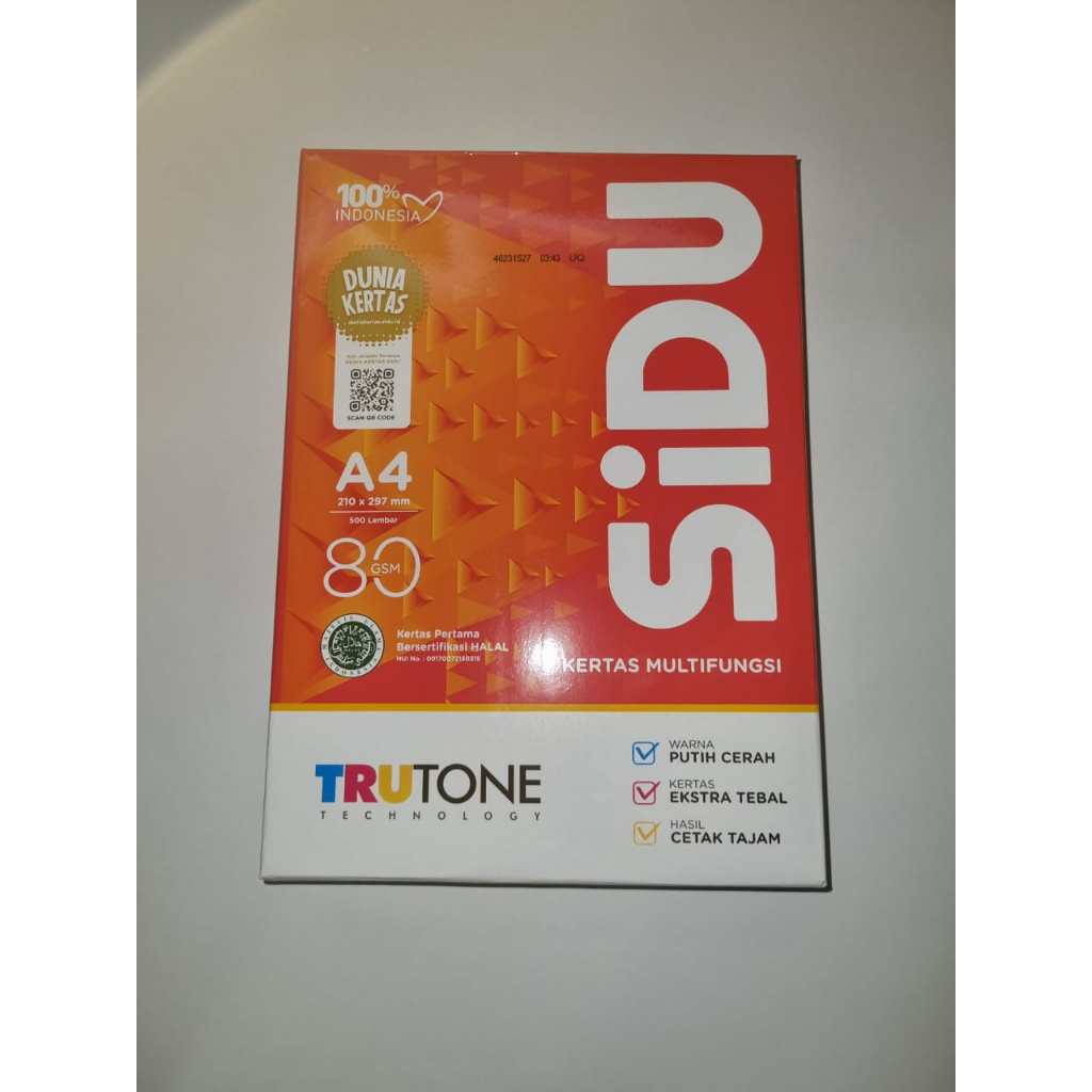 

KERTAS HVS A4 SIDU 80 GRAM