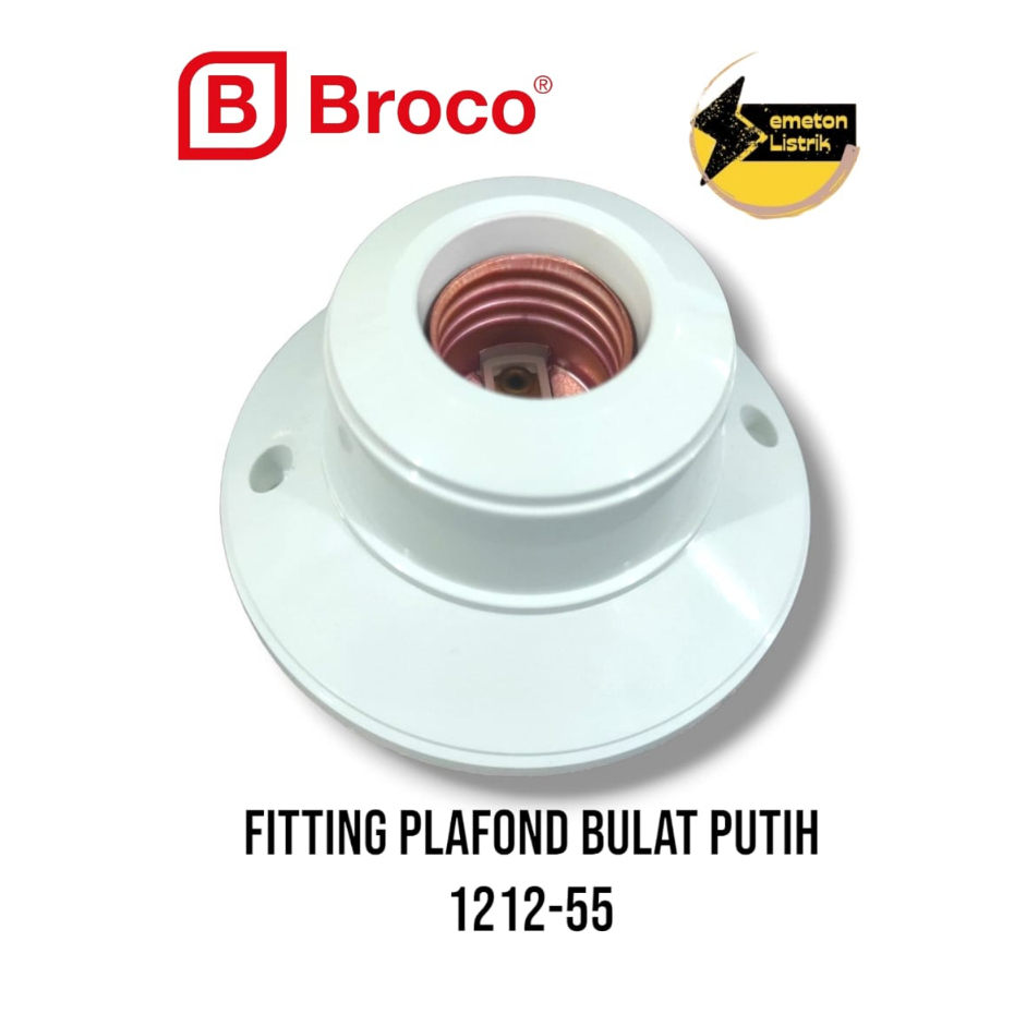 Fiting Plafon BROCO BULAT PUTIH 1212 Fitting Lampu Tempel E27