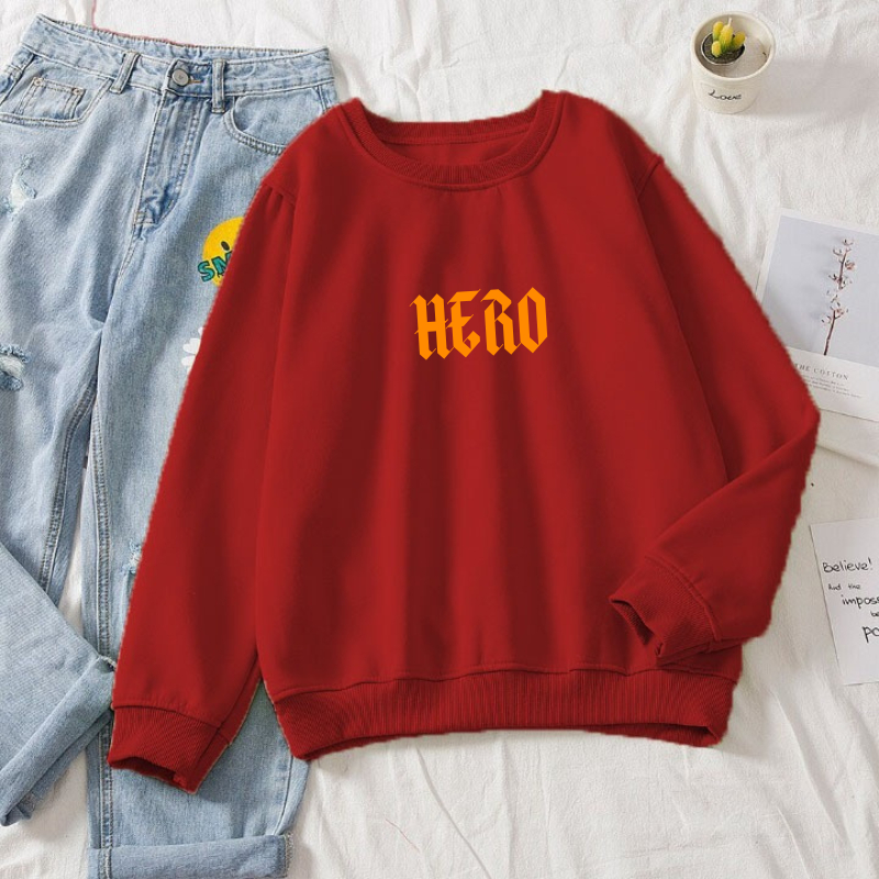 HPYNES Hero Orange Sweatshirt Sweater Outer Pria Lengan Panjang