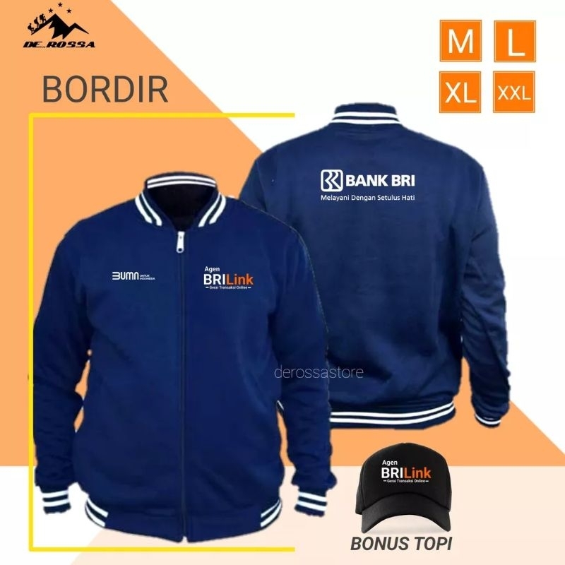 Jaket Versity Logo Agen BriLink Full bordir | sablon Free Topi