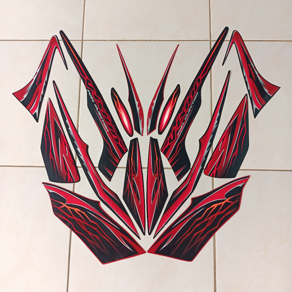 stiker striping yamaha vixion 2010 old merah lis body standar original