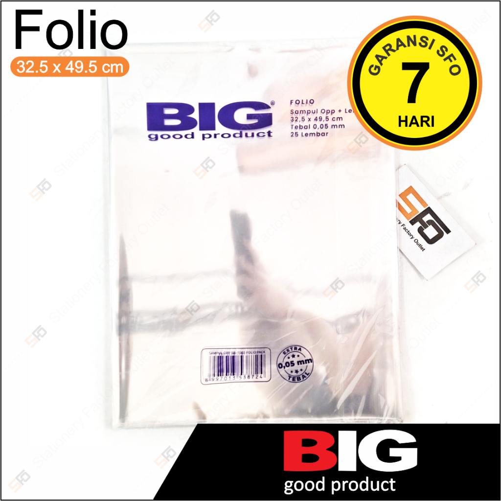 

Sampul Buku Plastik OPP BIG Folio 25 lembar - 1003 - SFO Semarang Official