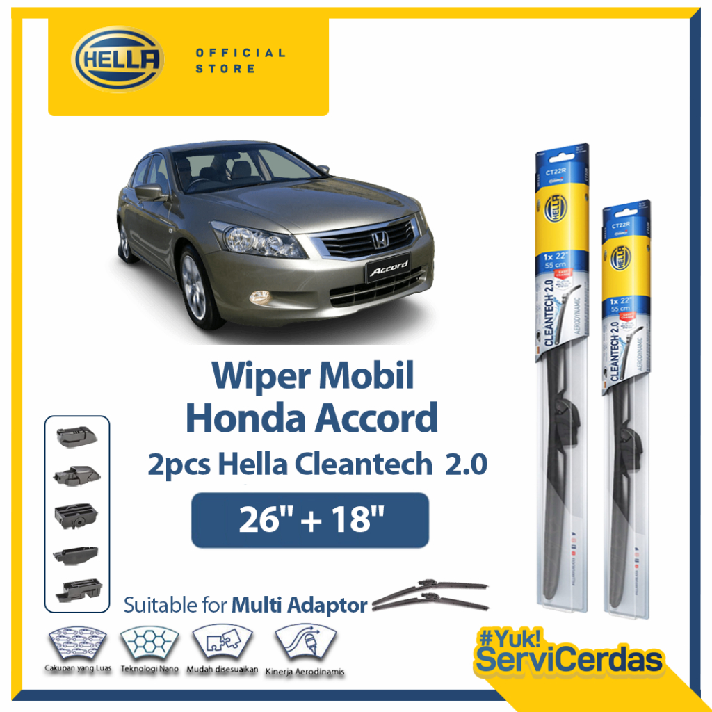 Wiper Mobil HONDA Accord (26”+18”) - HELLA Cleantech 2.0