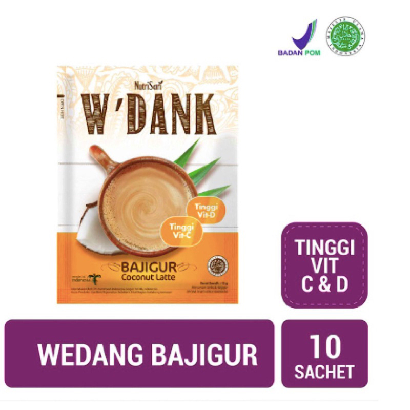 

W'Dank Bajigur nutrisari wedang wdank - 10 sachet Renceng @15gr