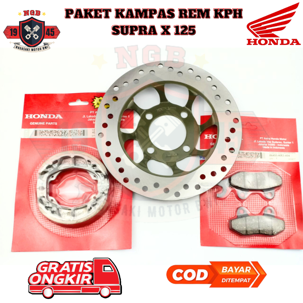 piringan supra x 125 depan - cakram depan supra x 125 - kampas rem belakang supra x 125 - kampas rem