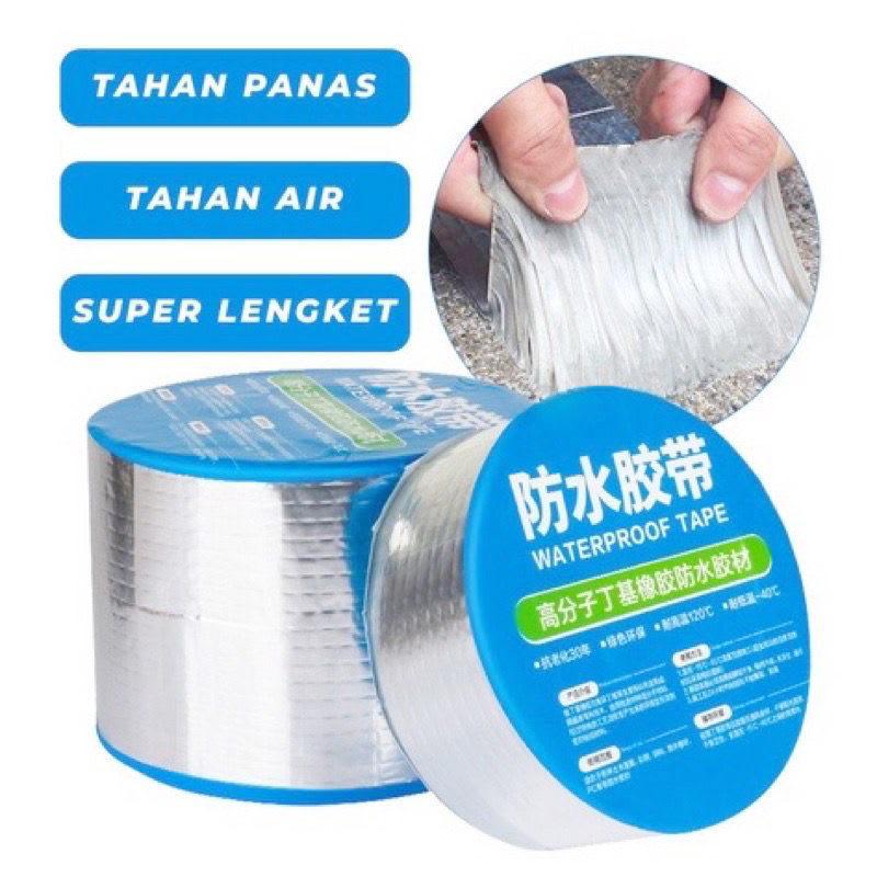 LAKBAN ALUMINIUM ANTI BOCOR / ALUMINIUM FOIL BUTYL RUBBER WATERPROOF TAPE / COD READY MAKASSAR
