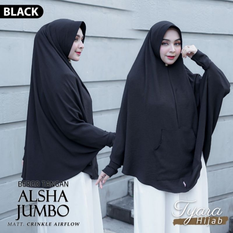 TERPOPULER TYARA Hijab lengan jumbo alsha/ bergo lengan panjang / jilban tangan saku