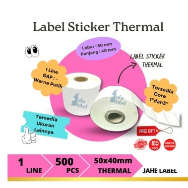 

STIKER LABEL BARCODE DIRECT THERMAL 50X40 MM