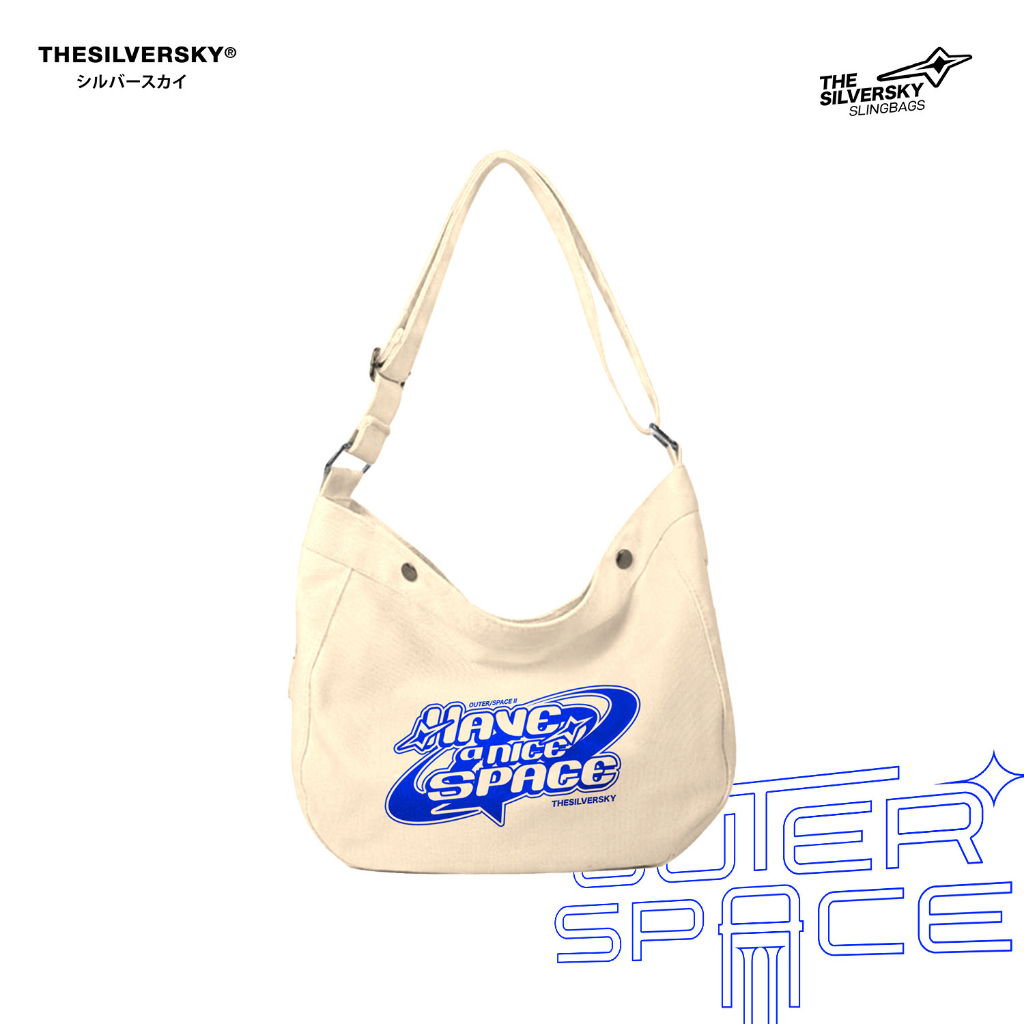 Thesilversky Nice Space Canvas Sling Bag Premium | Tas Selempang Kanvas Korea