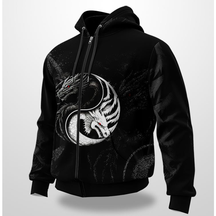 Jaket Hoodie Naga Dragon YinYang Fullprint Custom