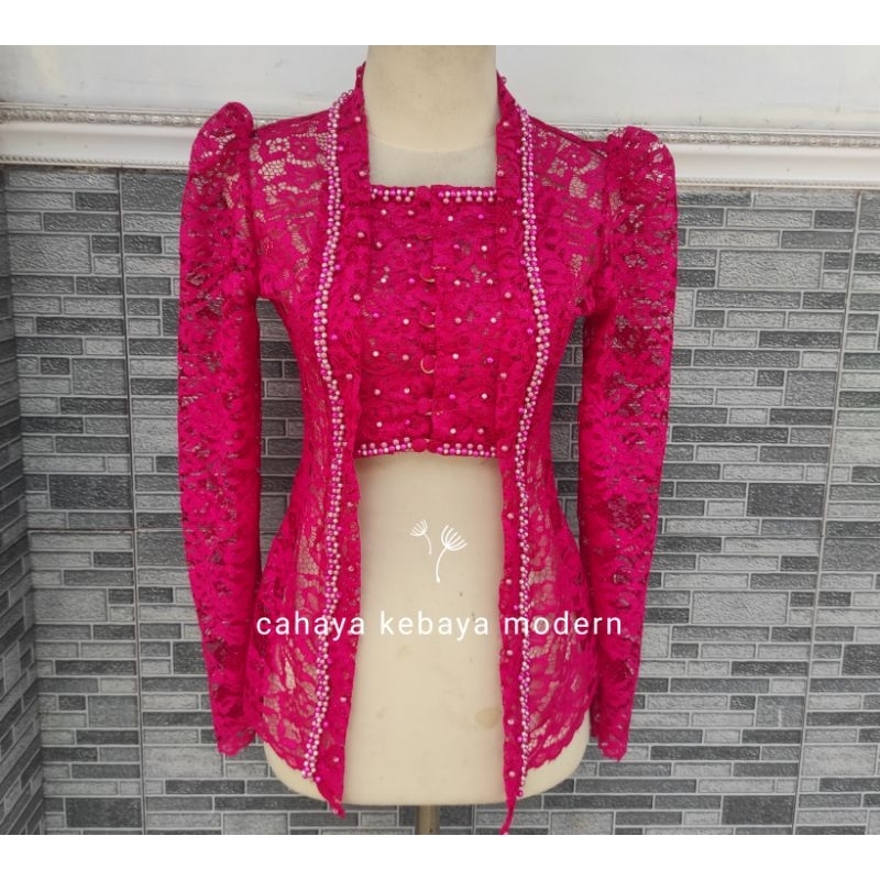 kebaya friendly / kebaya wisuda / kebaya brokat [pink fanta/fucia]