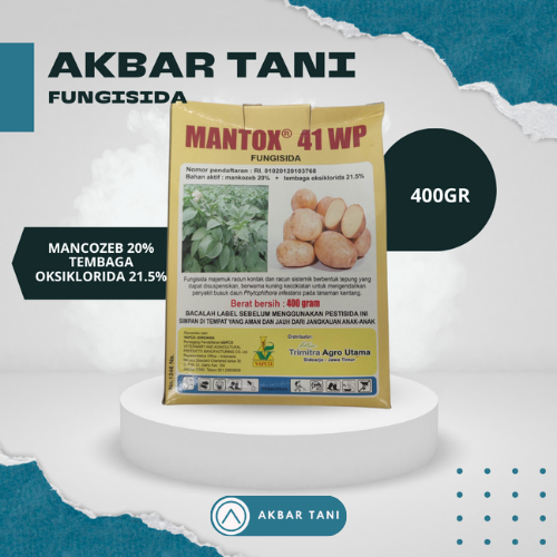 Fungisida MANTOX 41WP 400gram Mancozeb 20% Tembaga Oksiklorida 21,5%