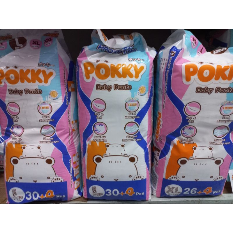 PAMPERS POKKY M34+4, L30+4, XL26+4