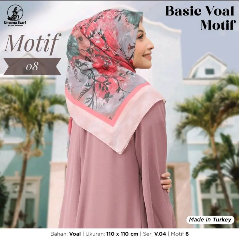 BerMus - Hijab segi empat voal motif 08 Made in Turkey by umama scarf