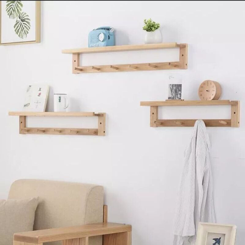 kapstok gantungan kunci kayu minimalis aesthetic / ambalan dinding kayu