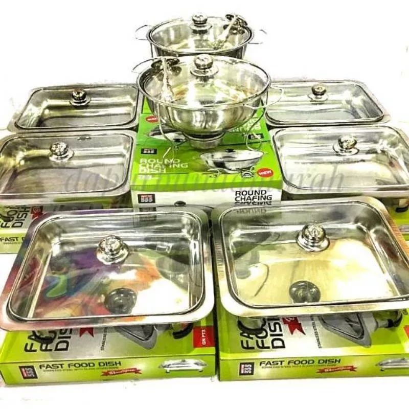 prasmanan set stainless full kaca 2/6