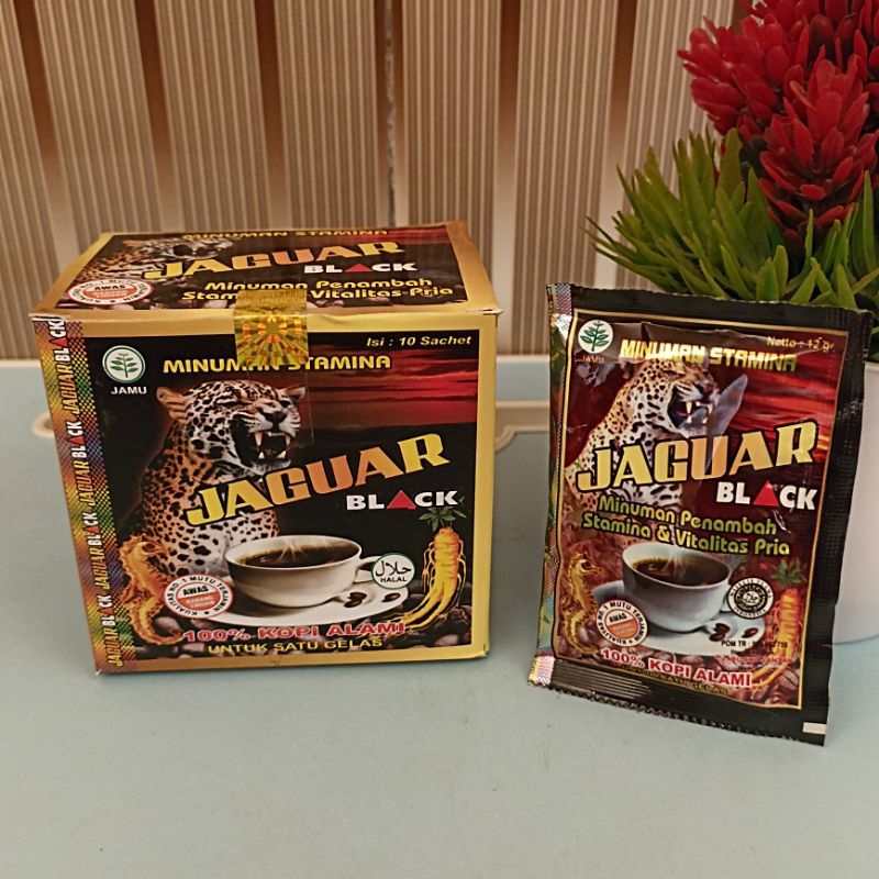 KOPI LANANG KOPI JAGUAR BLACK (1 BOX ISI 10 SACHET) STAMINA PRIA DEWASA OBAT KUAT OBAT TAHAN LAMA