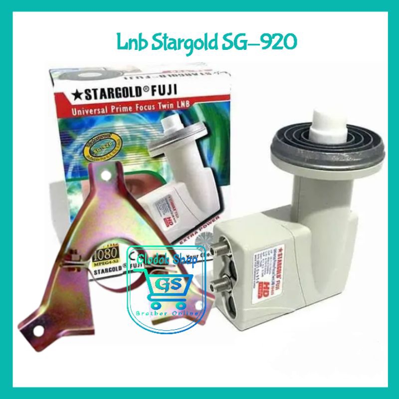 LNB KUBAND DUAL OUTPUT LNB STARGOLD SG-920 PRIME FOKUS 1 SATELITE 2 RECEIVER LNB STARGOLD FUJI SG920