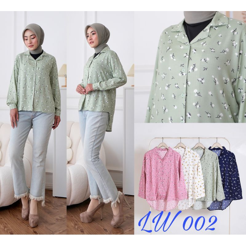 BLOUSE KEMEJA FLOWER /KEMEJA RAYON BUNGA/BLOUSE MOTIF BUNGA