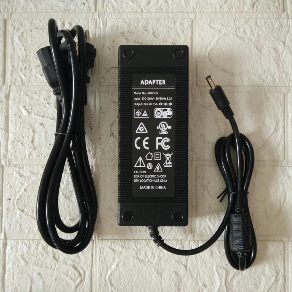 ADAPTER 24V 7.5A model: J2407500 Jek DC 5.5mm X 2.1mm - 2.5mm