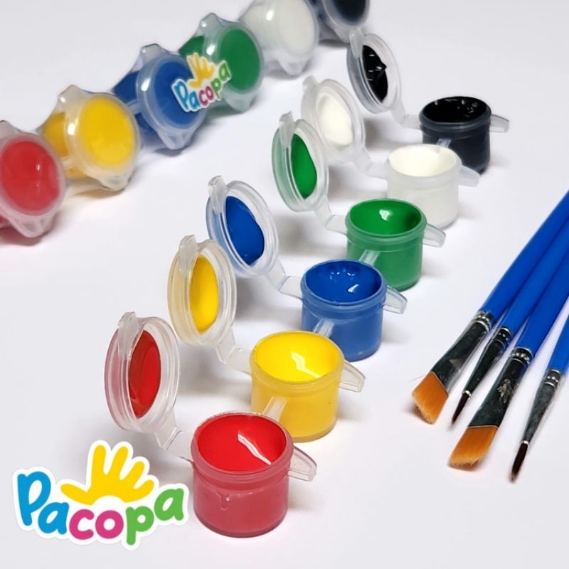 

[PACOPA] Cat Warna Anak Full Set GRATIS Kuas Mainan Edukasi Cat Air Isi 6 Warna 3ml