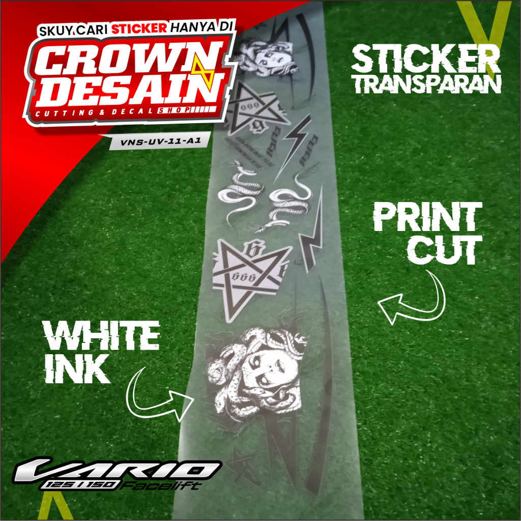 Striping Vario New 125/150 Transparan UV Motif Medusa - Stiker Striping Vario New 125/150 Desain Med
