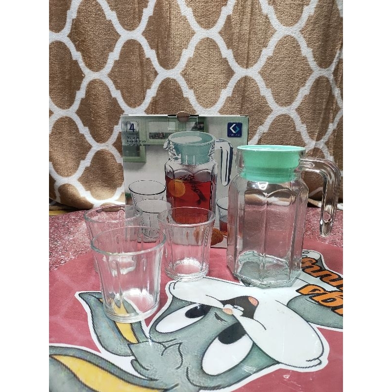 PITCHER SET 4 IN 1 KIMGLASS / TEKO KACA MURAH