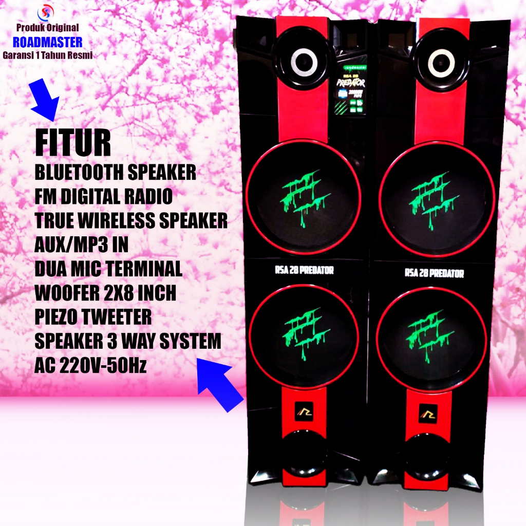 SPEAKER AKTIF ROADMASTER RSA 28 PREDATOR GARANSI SATU TAHUN | SPEAKER BASS BLUETOOTH | SPEAKER BLUET