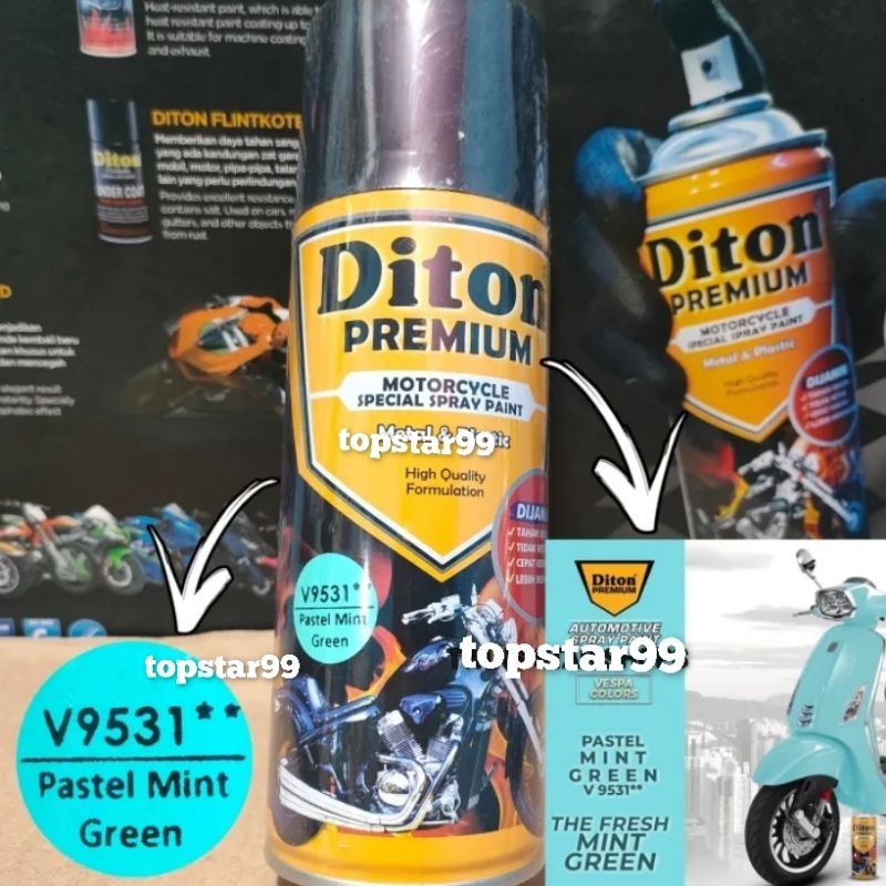 Stok Baru Pilok Pilox Cat Diton Premium 9531 V.Pastel Mint Green Pastel Mint Green 400cc Tahan