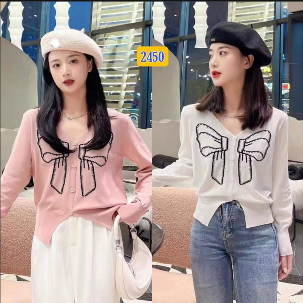 Blouse Panjang Rajut Pita 2450/Baju Rajut Lengan Panjang /Rajut Import Premium /Fashion Import Murah