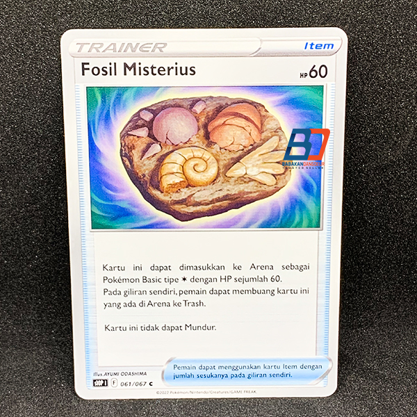 Kartu Pokemon Trainer Fosil Misterius TCG Indonesia